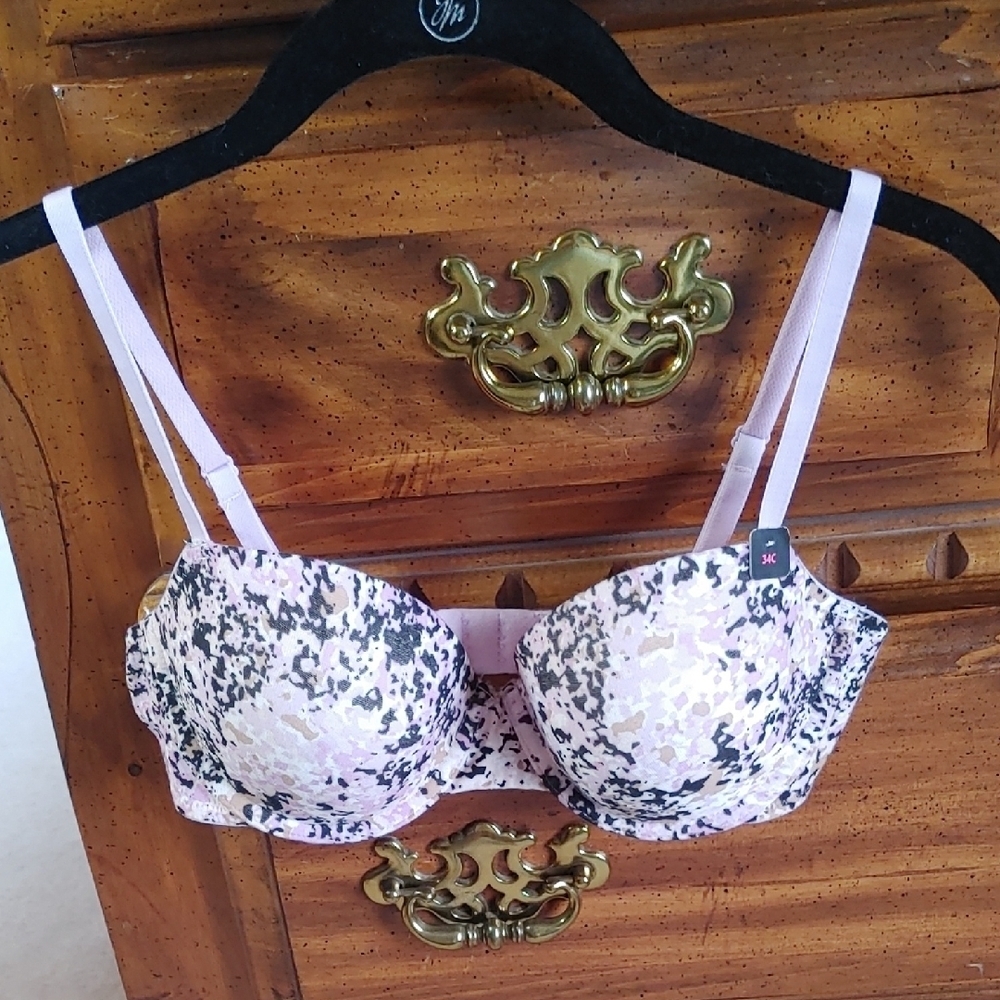 Nwt La Senza Purple Cammo Print Remix Lightly Lined Demi Bra 34C